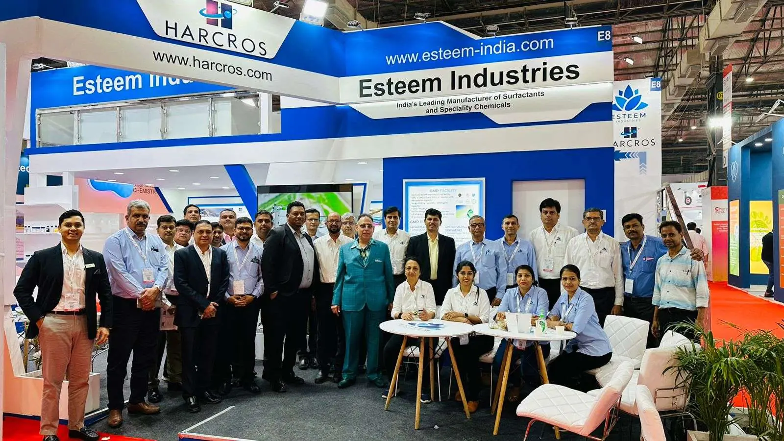 Esteem Industries team at ChemExpo India 2024 Mumbai chemical exhibition