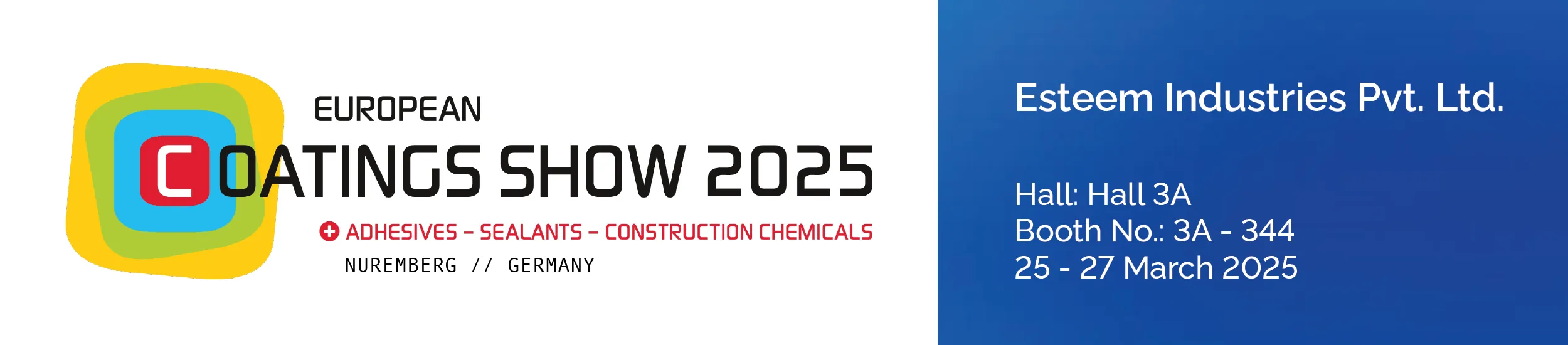 Coating Show 2025 Nuremberg Germany - Esteem Industries paint and coating chemicals