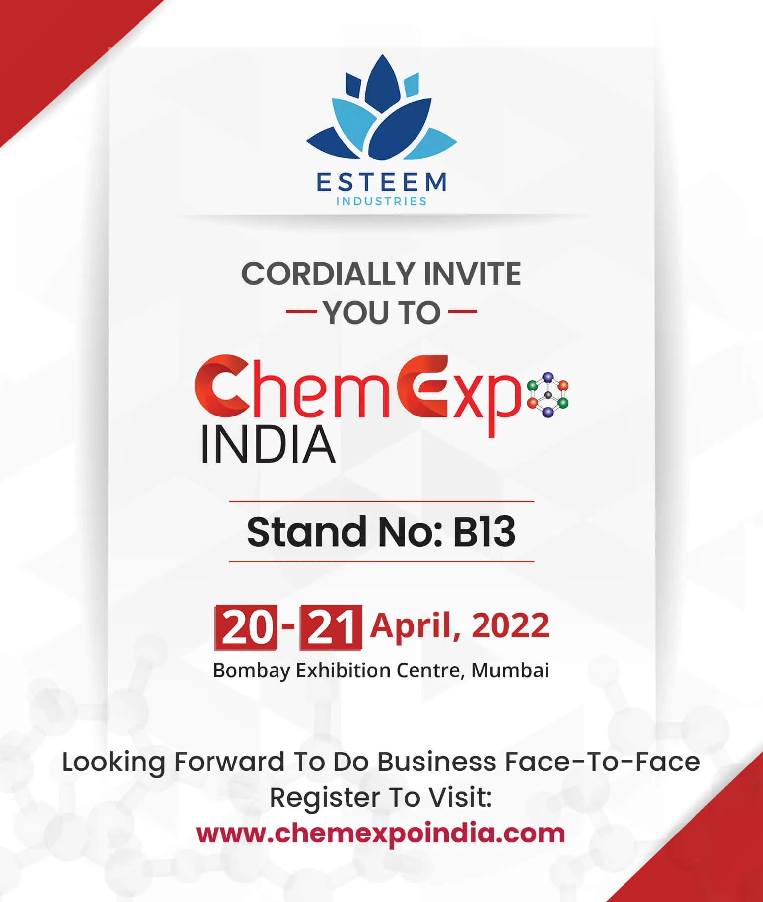Chemical industry exhibition - Esteem Industries surfactants and specialty chemicals