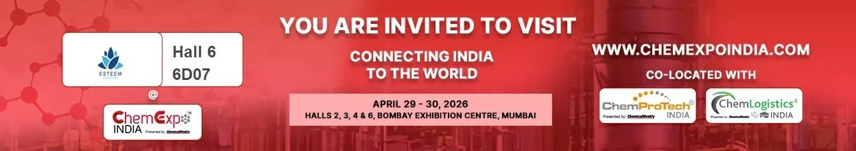 ChemExpo India 2026 at Bombay Exhibition Centre - Esteem Industries Hall 6 Stand 6D07