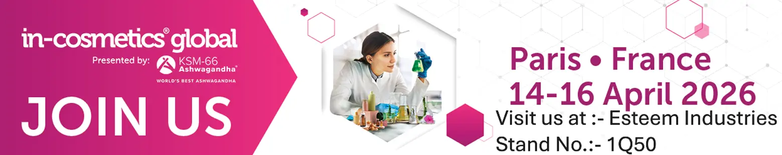 in-cosmetics Global 2026 at Paris Expo Porte de Versailles - Esteem Industries Stand 1Q50